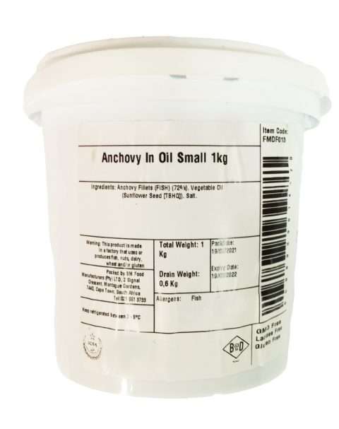 Fish Anchovies Fillets In Oil 1Kg