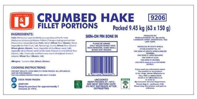 Fish Crumbed Fillets Portions I&J