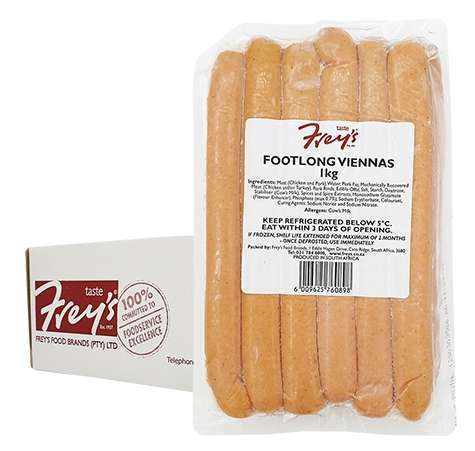Pork Viennas Quality Footlong Freys