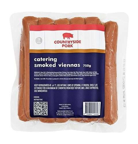 Pork Viennas Smoked Catering C/Side B